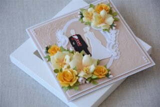 pruutpaari kujutisega pulmakaart