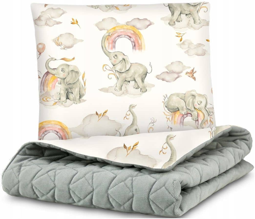 Lastetekk velvetist 75x100cm + padi (Babymam) 3 lastetekk hall elevant pilvedes 170420