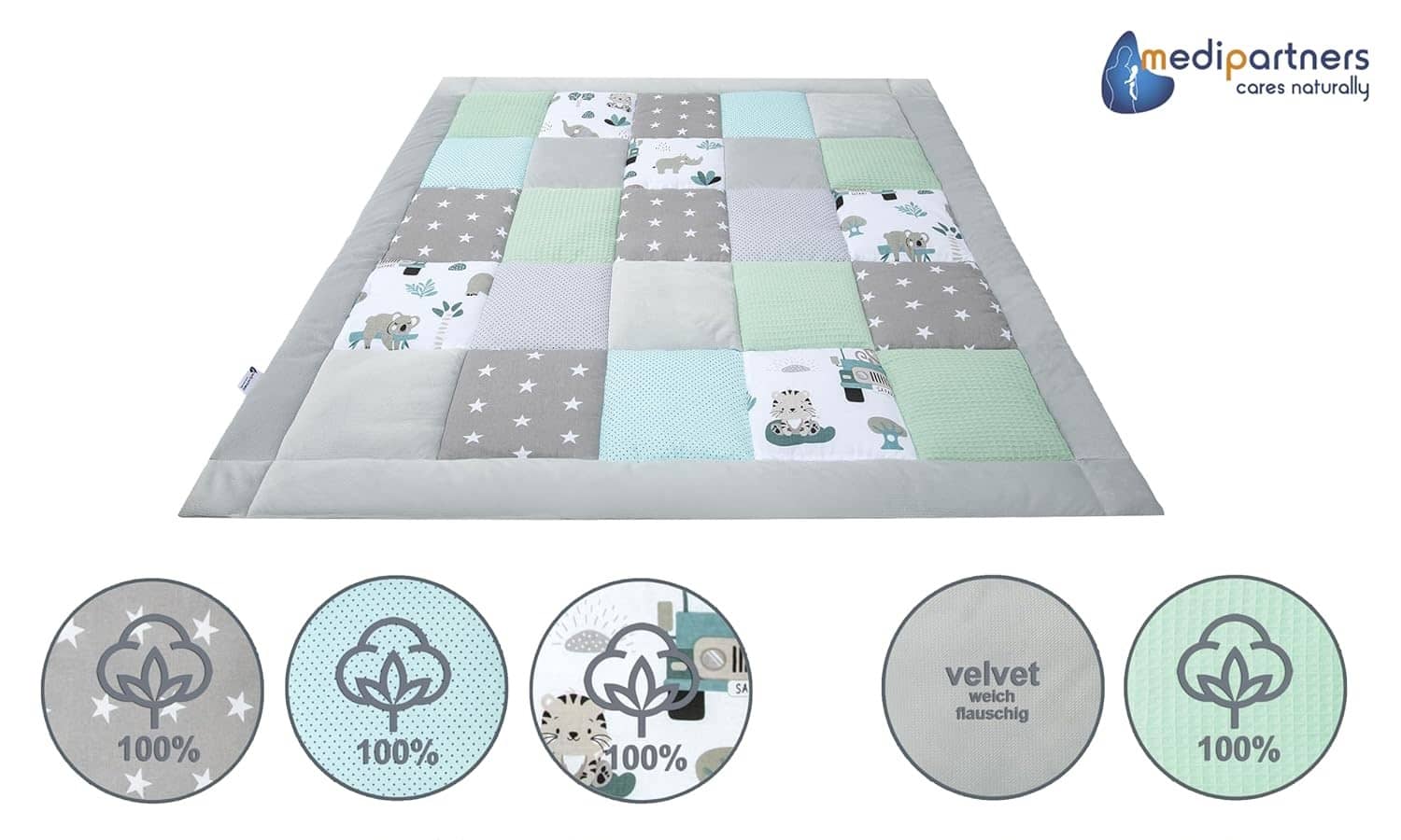 Mängumatt 120x120cm (Medi Partners) 11 mängumatt mündiroheline loomaaed 420500