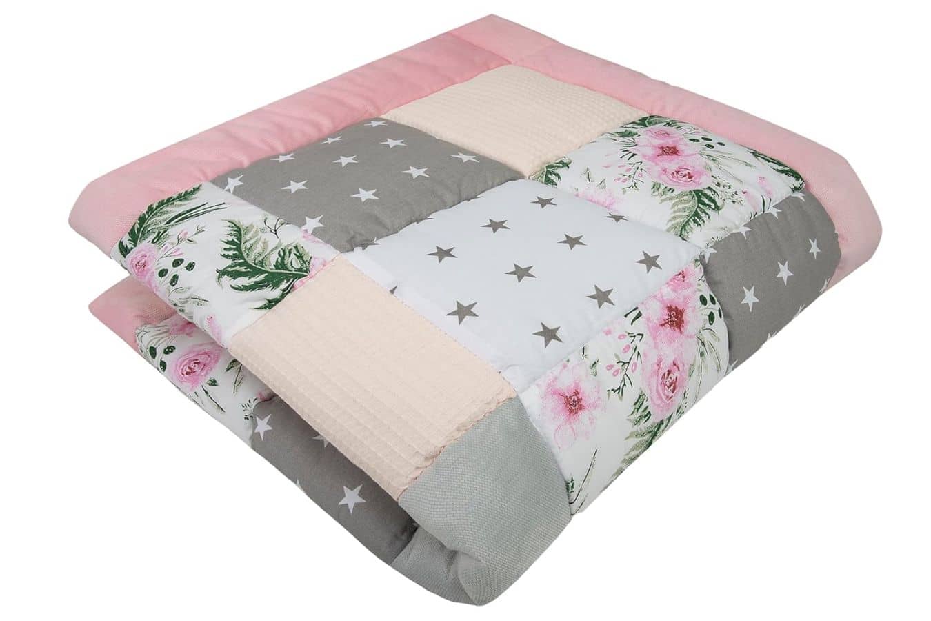 Mängutekk 100x100cm (Medi Partners) 10 mängutekk roosa lilled 429626