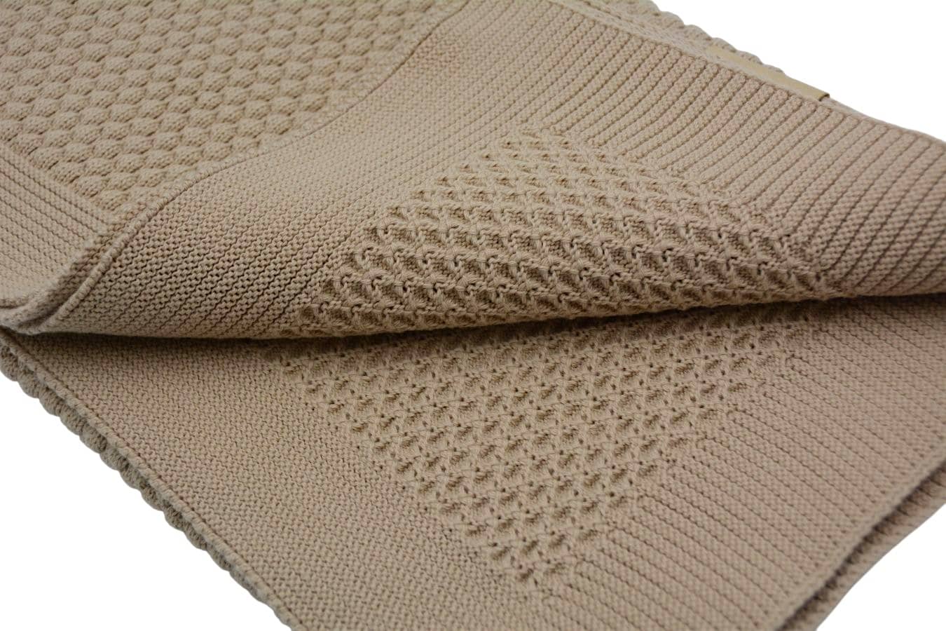 UUS! Puuvillane kootud beebitekk 80x100cm (Pallas Design) 4 Pildil on Pallas Design beež puuvillane kootud beebitekk