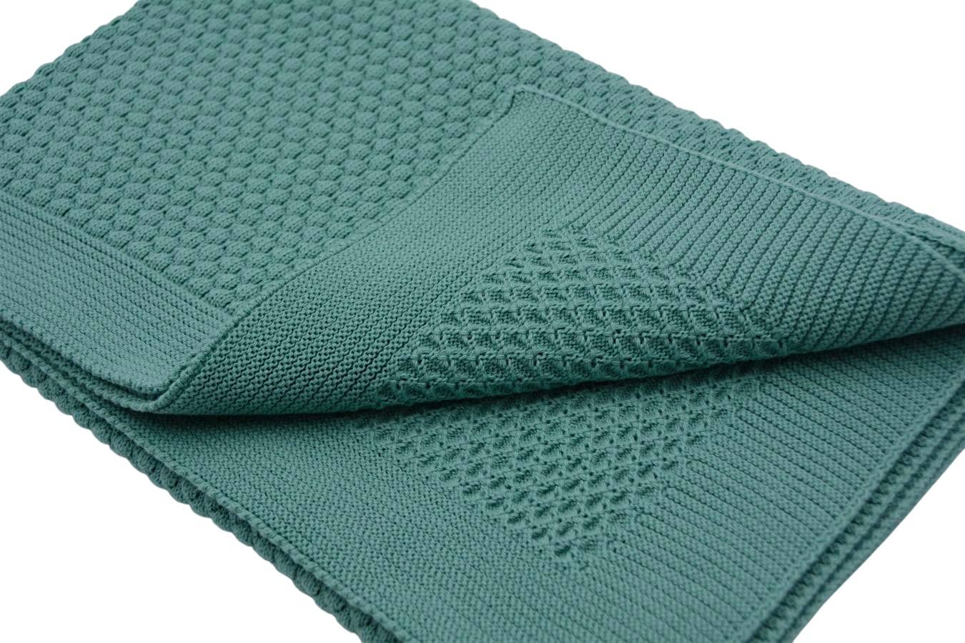 UUS! Puuvillane kootud beebitekk 80x100cm (Pallas Design) 7 Pildil on Pallas Design roheline puuvillane kootud beebitekk