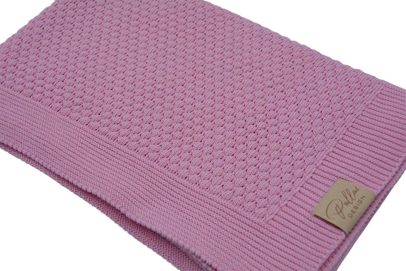 UUS! Puuvillane kootud beebitekk 80x100cm (Pallas Design) 9 Pildil on Pallas Design roosa puuvillane kootud beebitekk