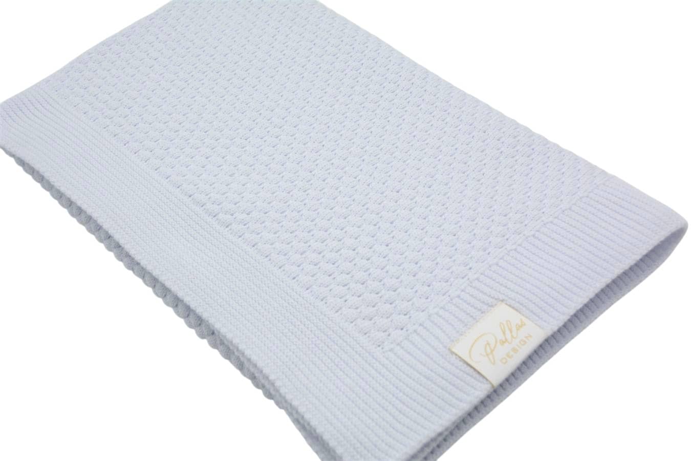 UUS! Puuvillane kootud beebitekk 80x100cm (Pallas Design) 15 Pildil on Pallas Design valge puuvillane kootud beebitekk